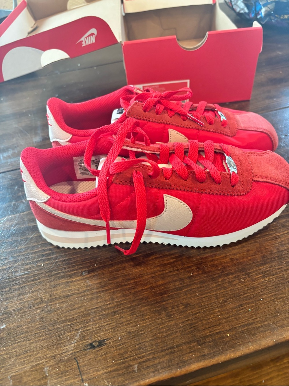 Nike Red and White Retro Runner Sneakers